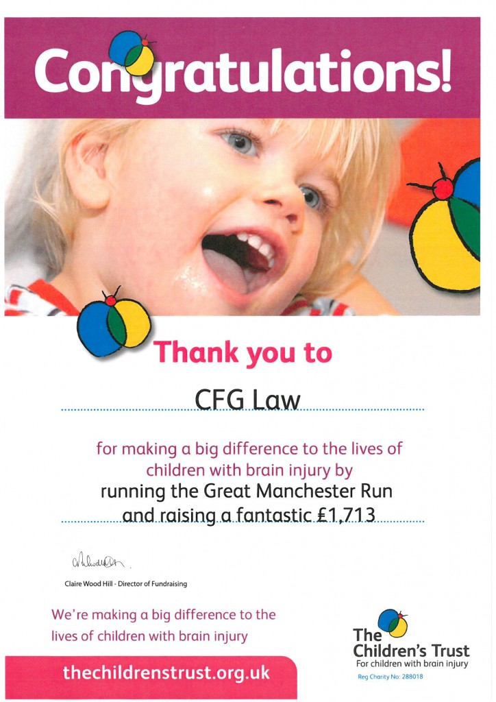 Law firm runners raise more than £1700 for The Children’s Trust